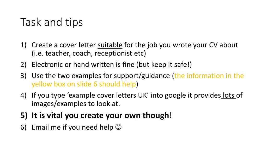 task and tips 2
