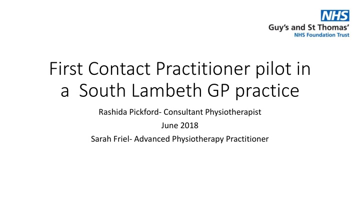 first contact practitioner pilot in a south