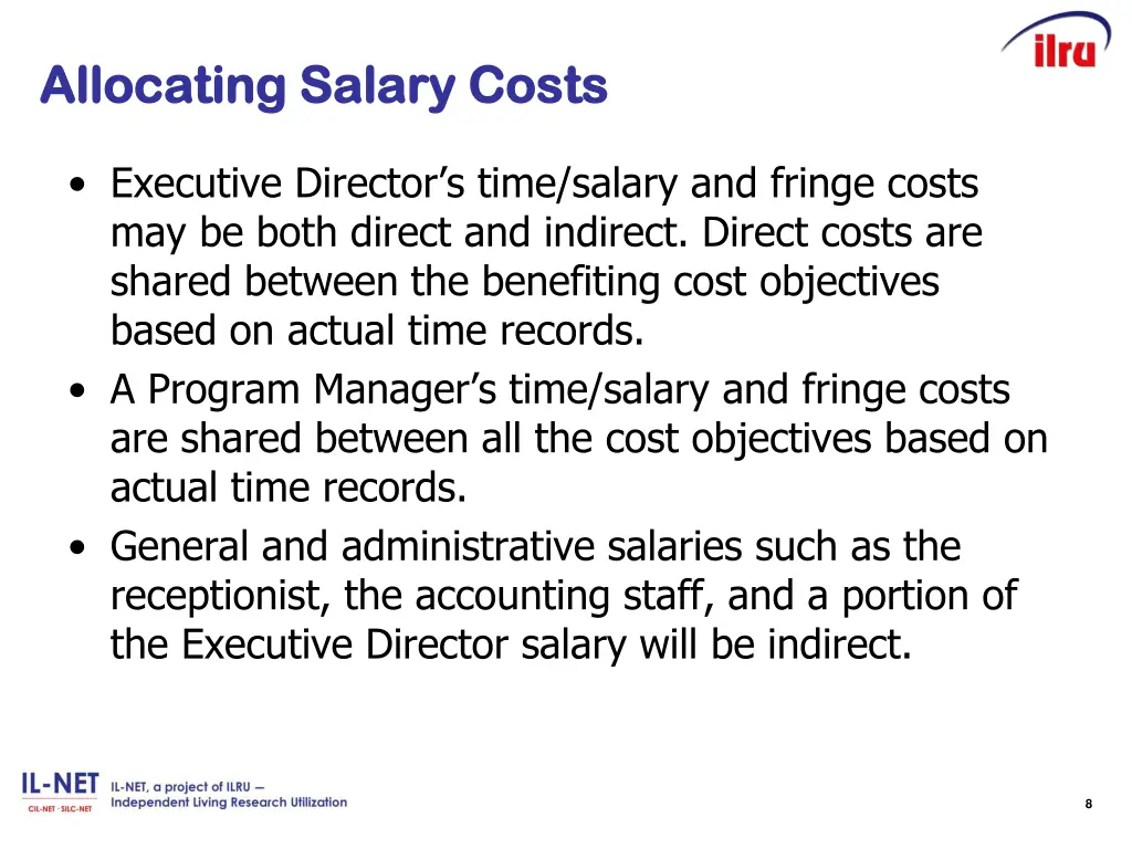 allocating salary costs allocating salary costs