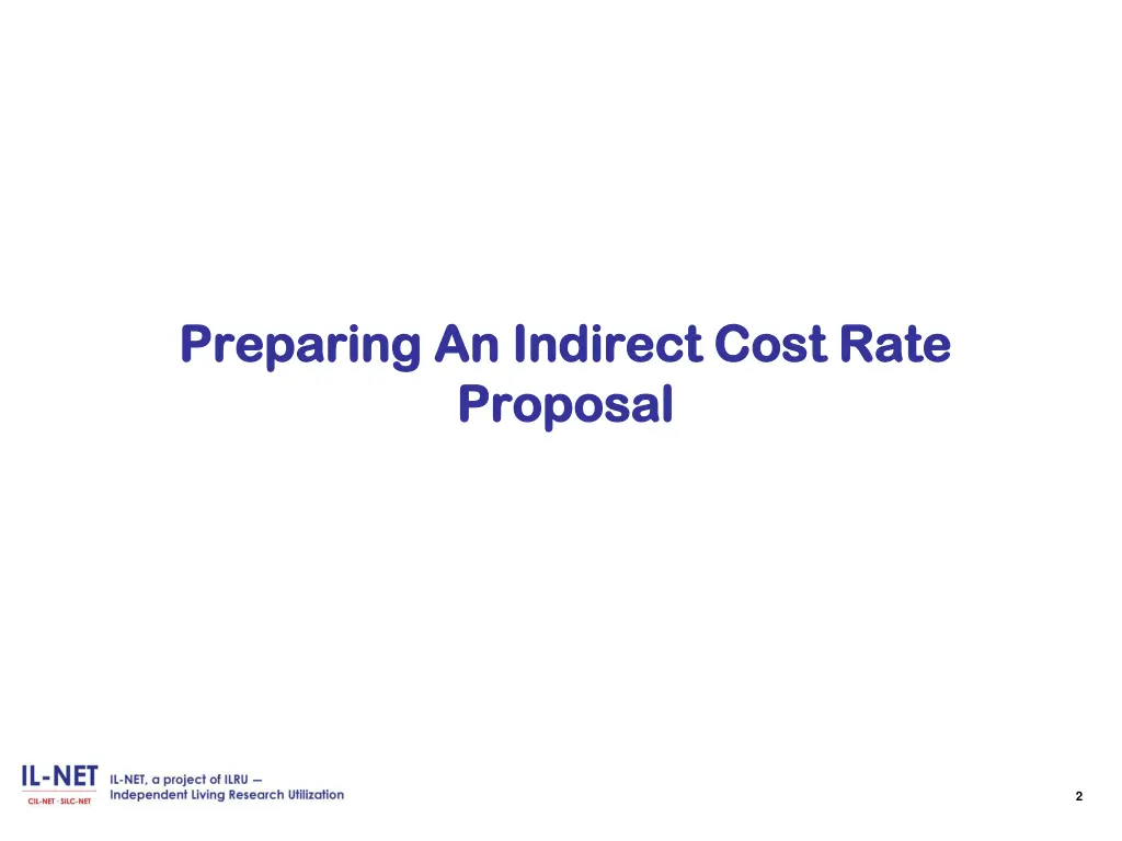 preparing an indirect cost rate preparing