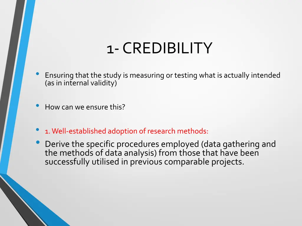 1 credibility