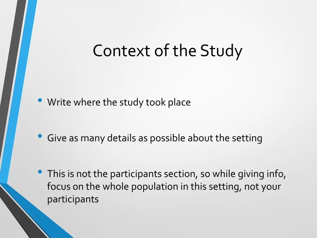 context of thestudy