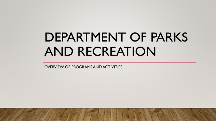 department of parks and recreation