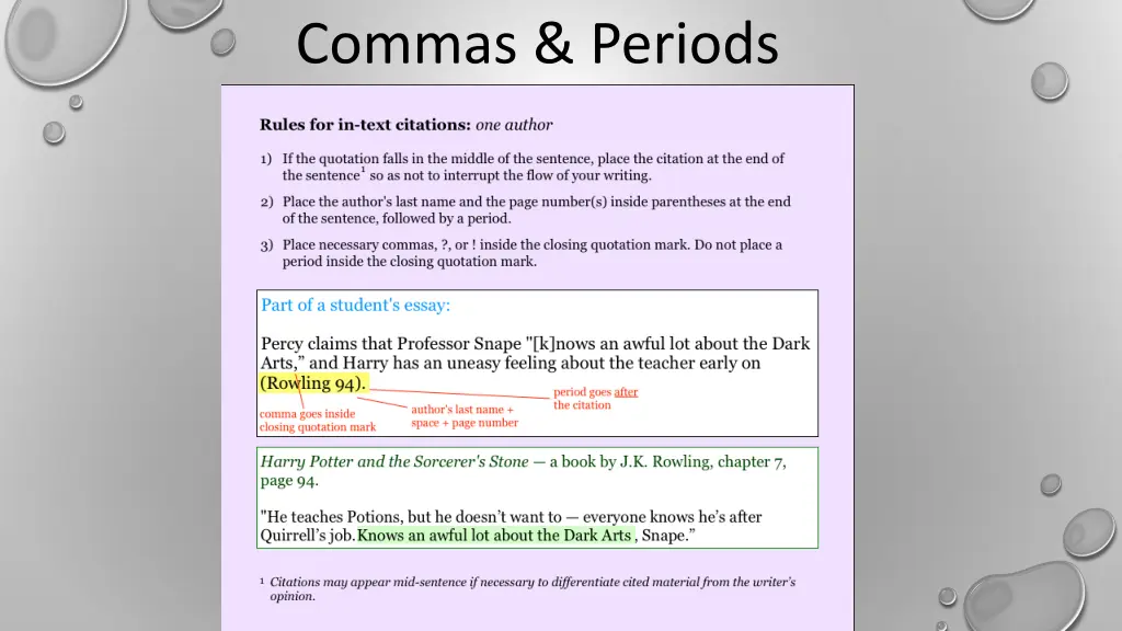 commas periods
