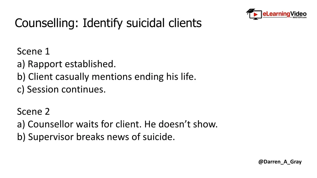 counselling identify suicidal clients