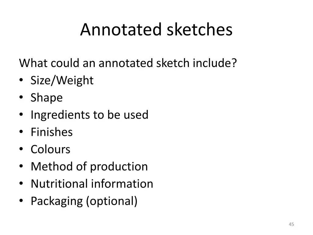 annotated sketches