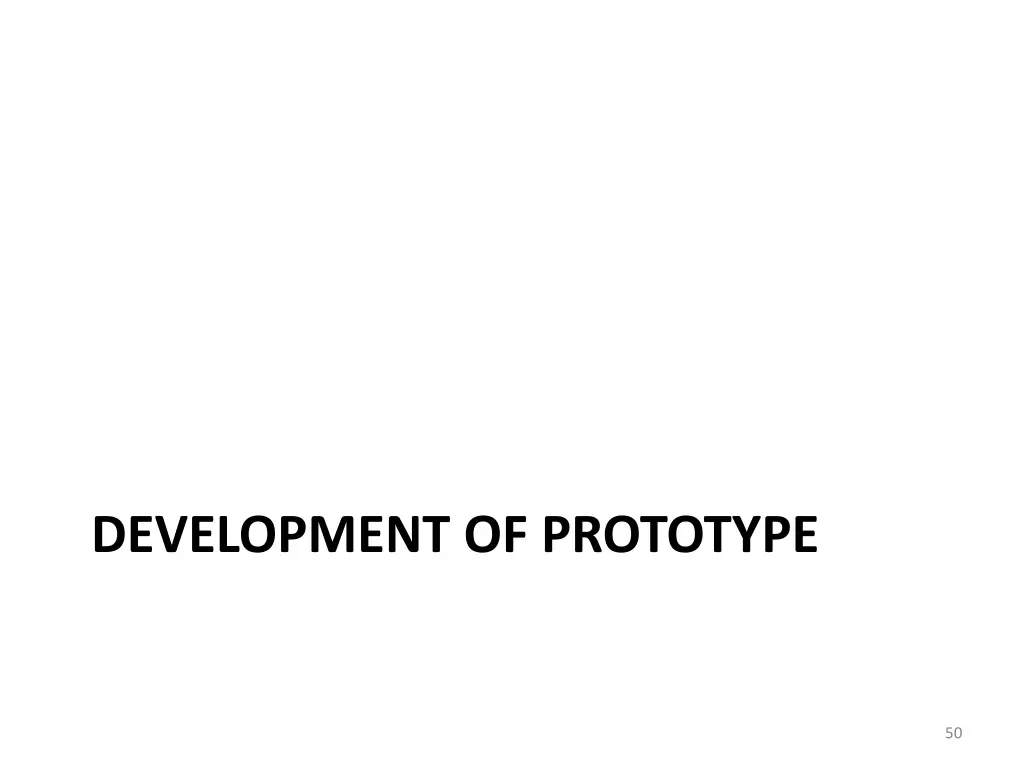development of prototype