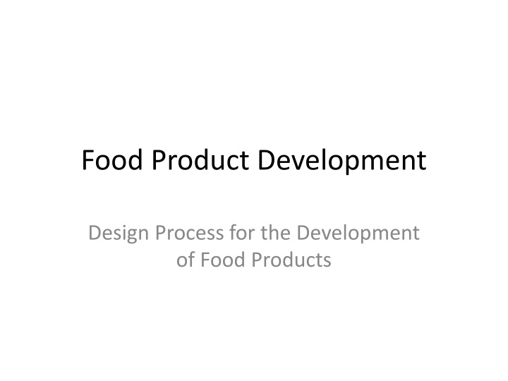 food product development