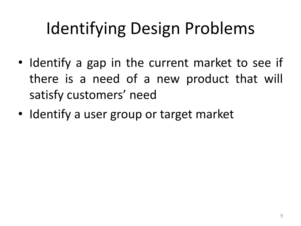 identifying design problems
