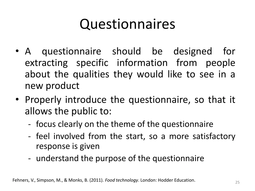 questionnaires