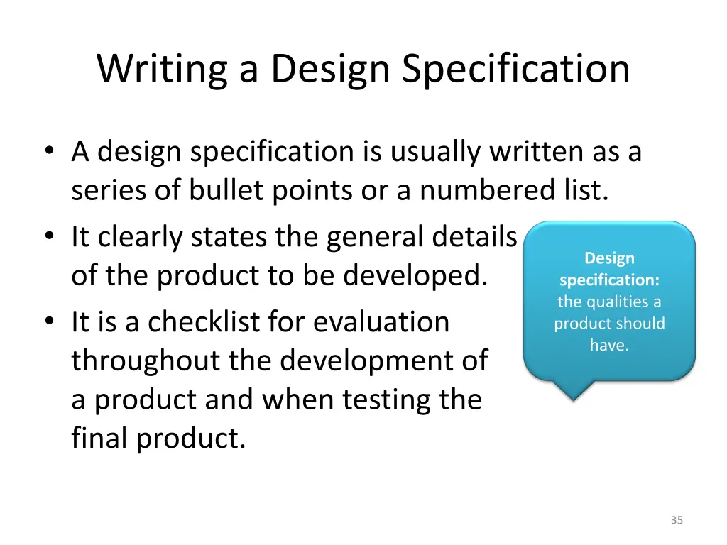 writing a design specification