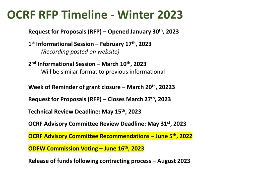 ocrf rfp timeline winter 2023