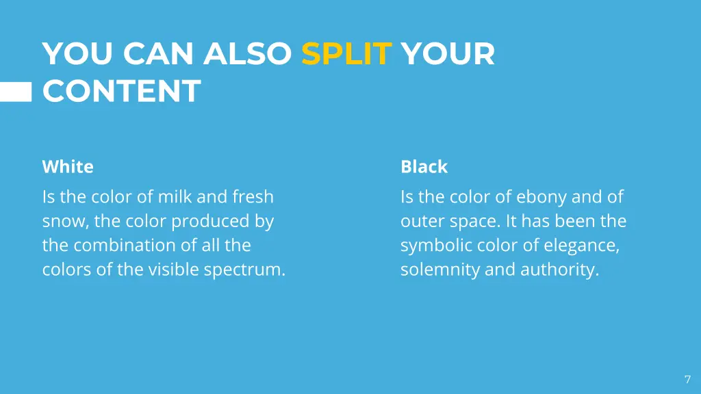 you can also split your content