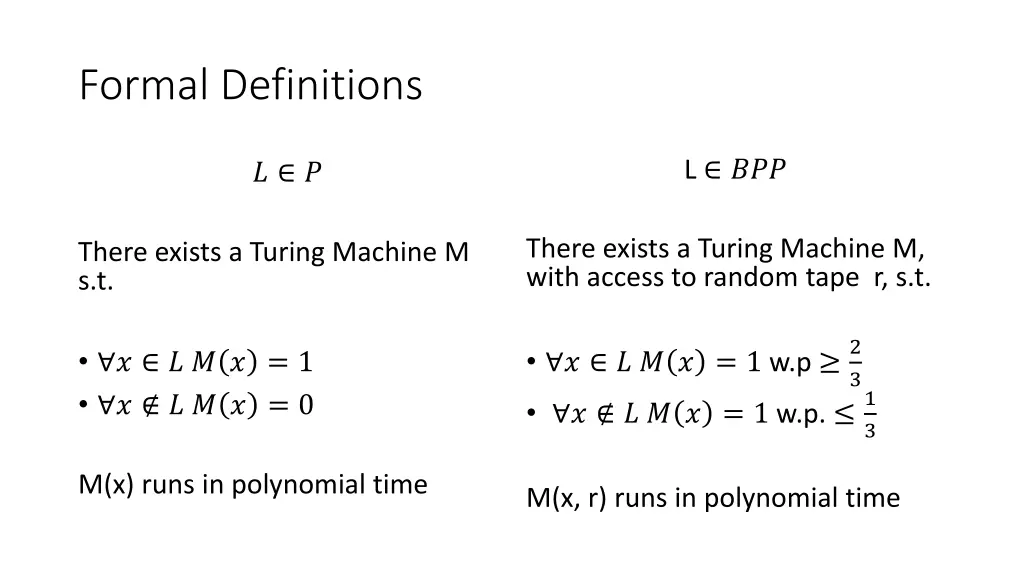 formal definitions
