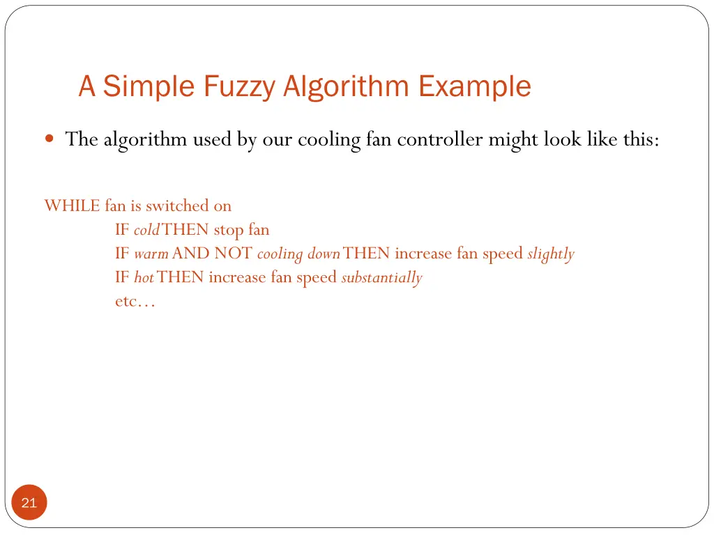 a simple fuzzy algorithm example