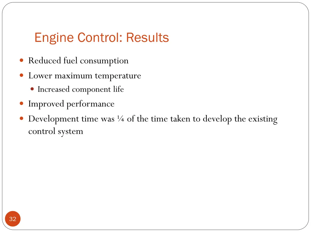engine control results