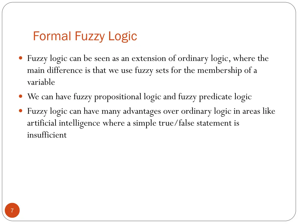 formal fuzzy logic