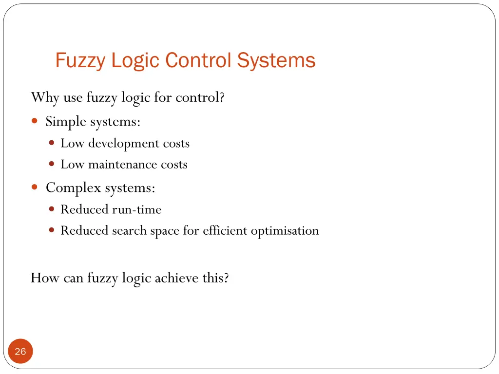 fuzzy logic control systems