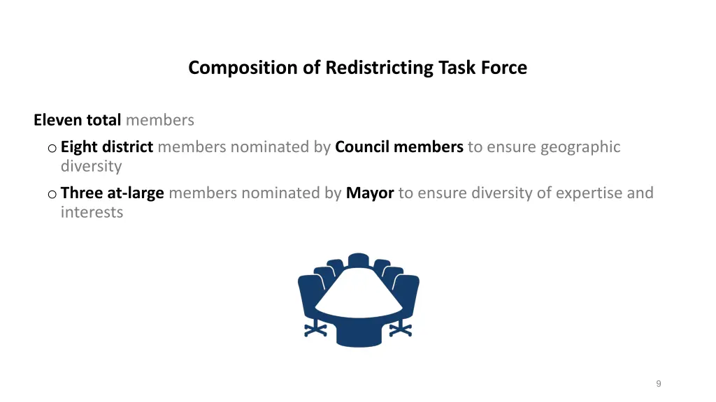 composition of redistricting task force