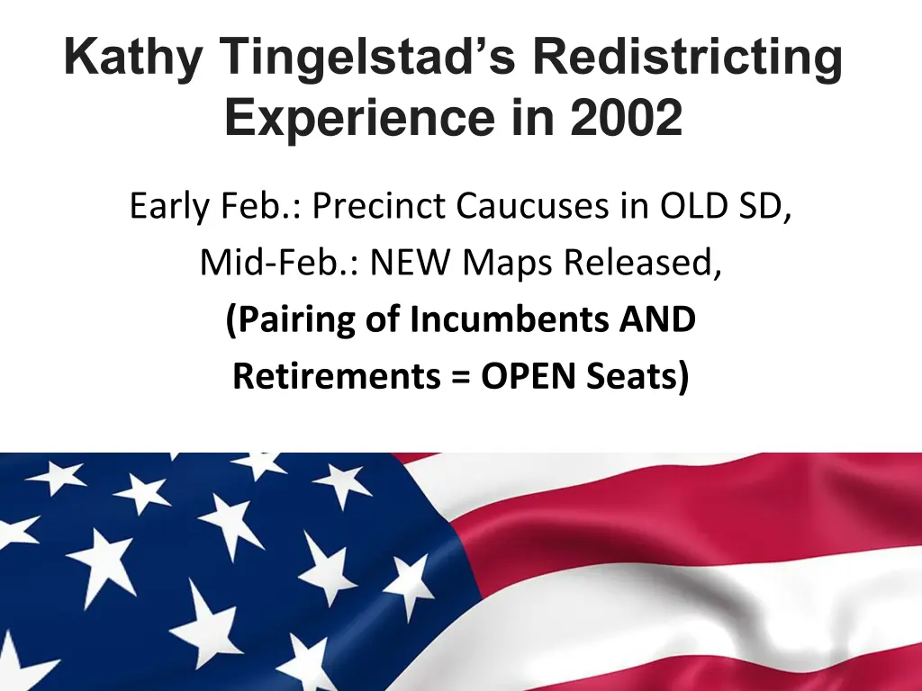 kathy tingelstad s redistricting experience