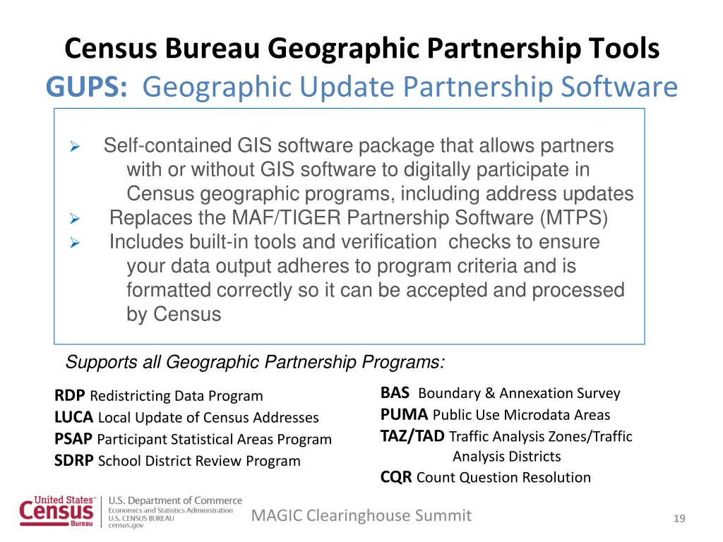 census bureau geographic partnership tools gups
