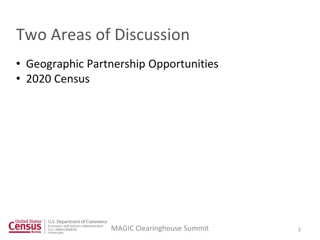 two areas of discussion