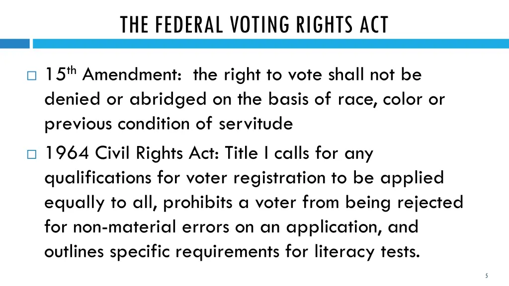 the federal voting rights act