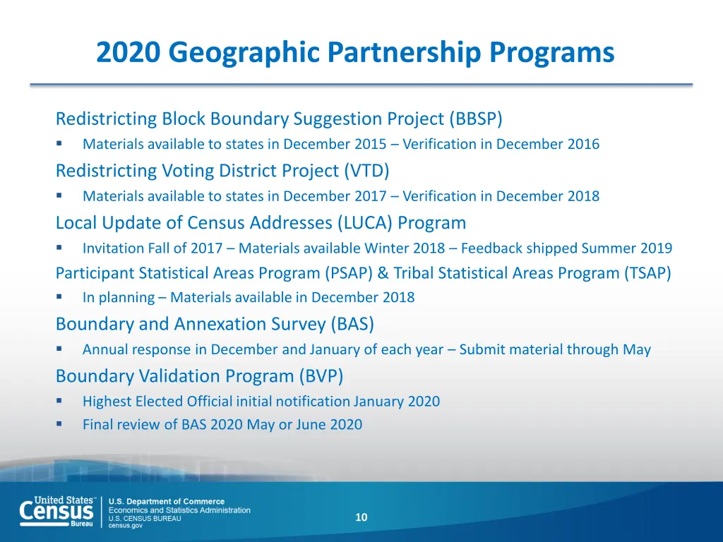 2020 geographic partnership programs