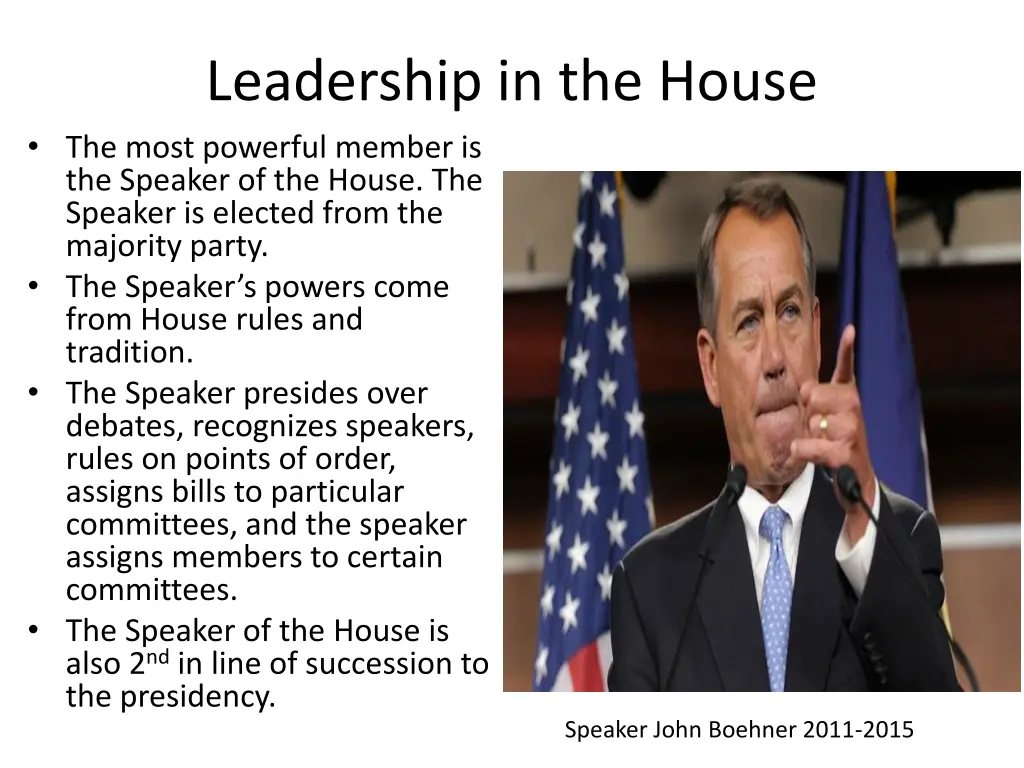 leadership in the house the most powerful member