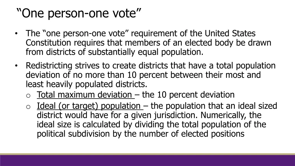 one person one vote