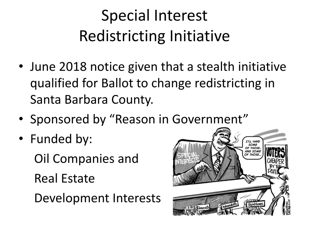 special interest redistricting initiative