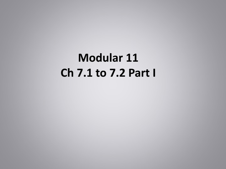 modular 11 ch 7 1 to 7 2 part i