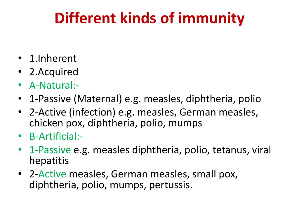 different kinds of immunity