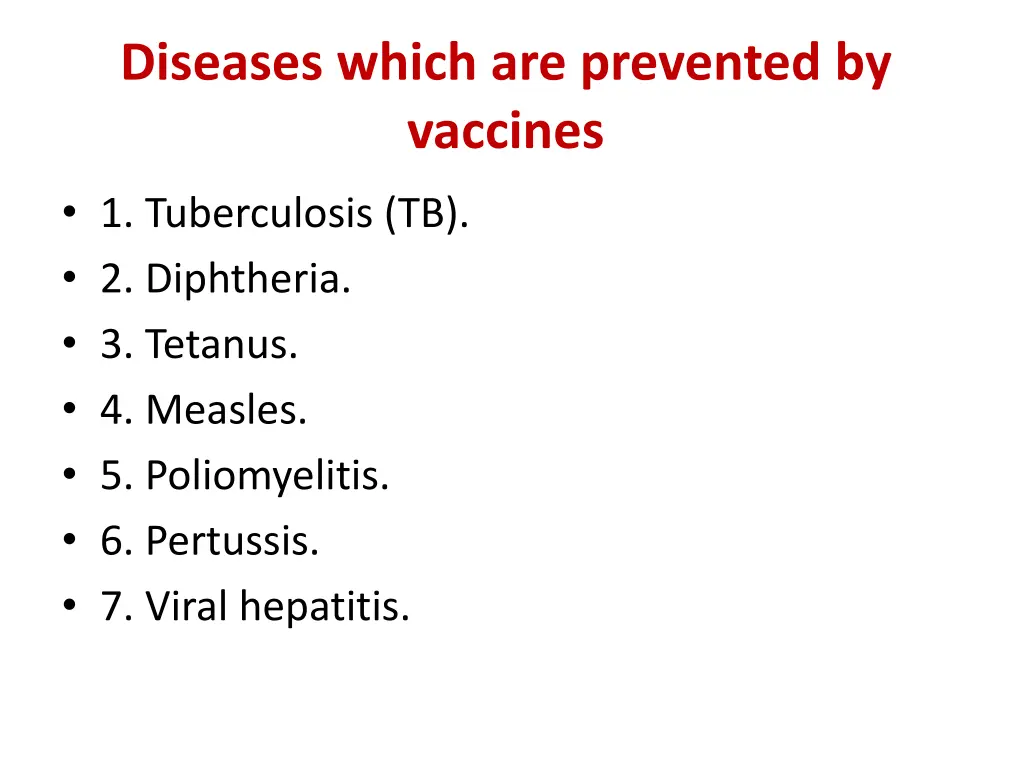 diseases which are prevented by vaccines