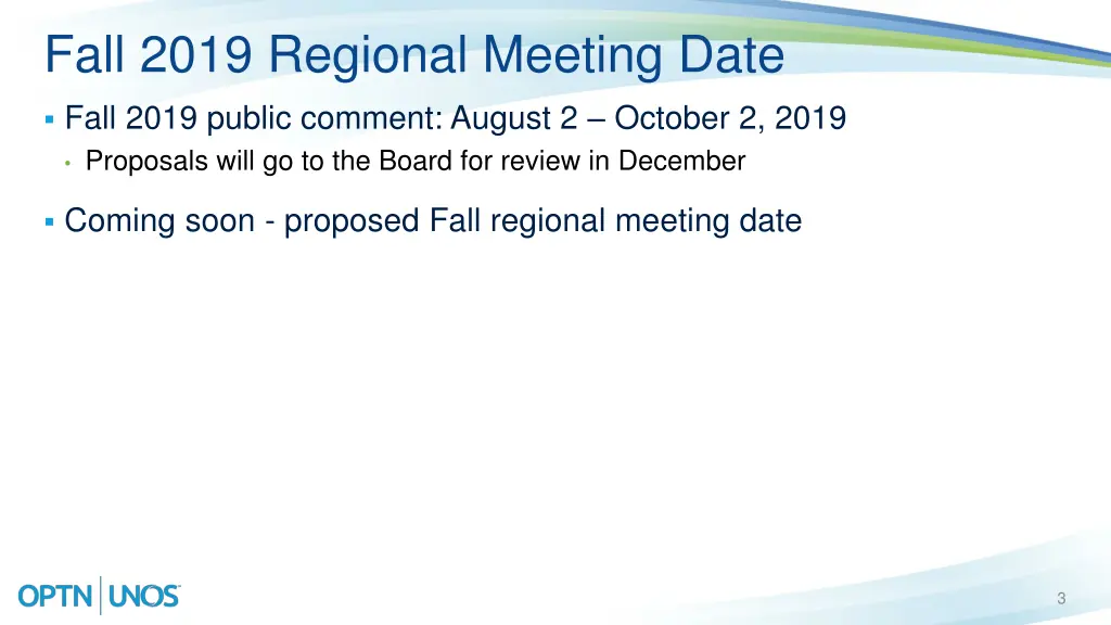 fall 2019 regional meeting date