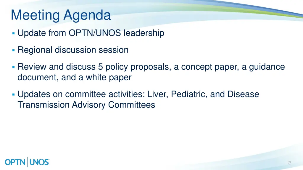 meeting agenda