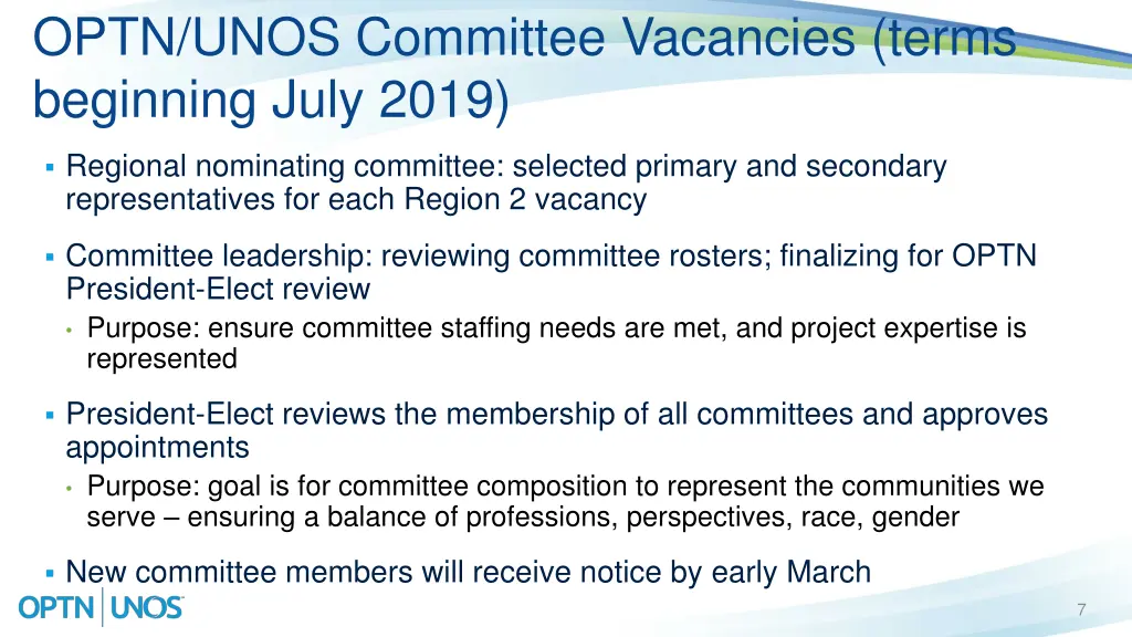optn unos committee vacancies terms beginning