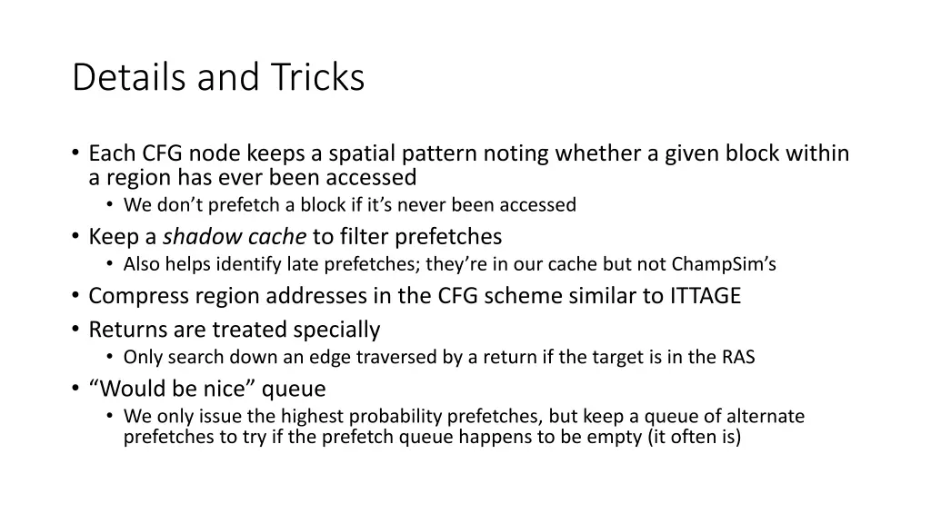details and tricks