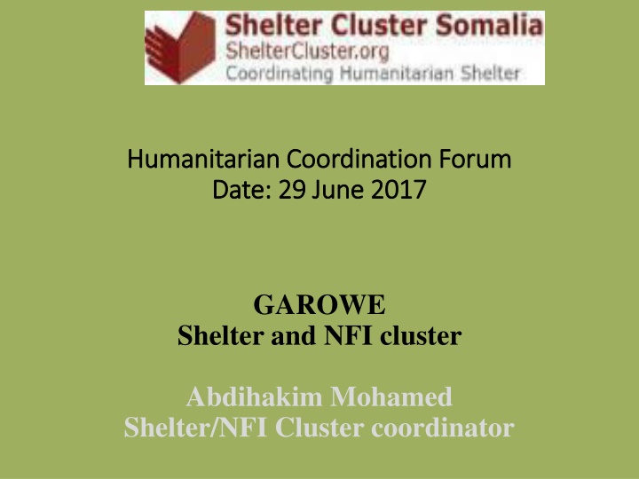 humanitarian coordination forum humanitarian