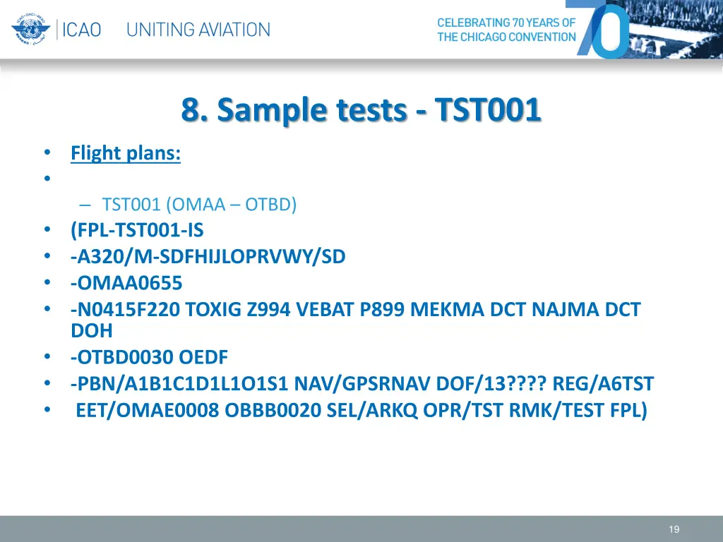 8 sample tests tst001 flight plans tst001 omaa