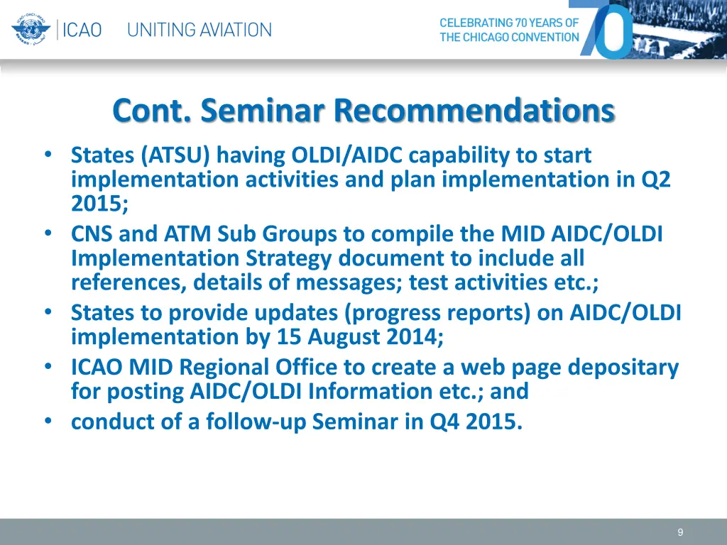 cont seminar recommendations states atsu having
