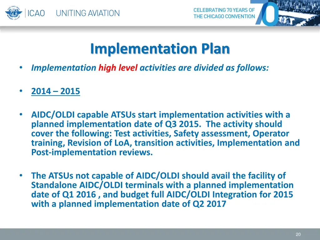 implementation plan implementation high level