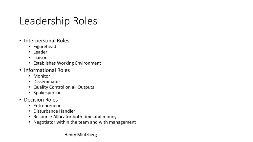 leadership roles