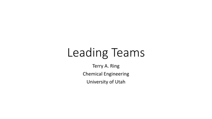 leading teams