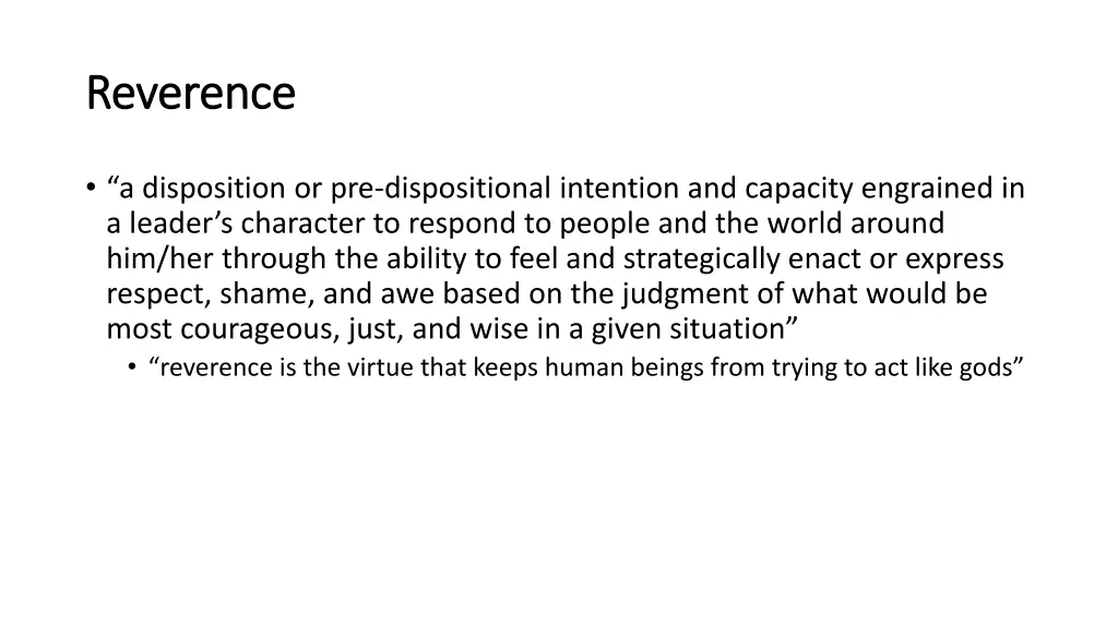 reverence reverence