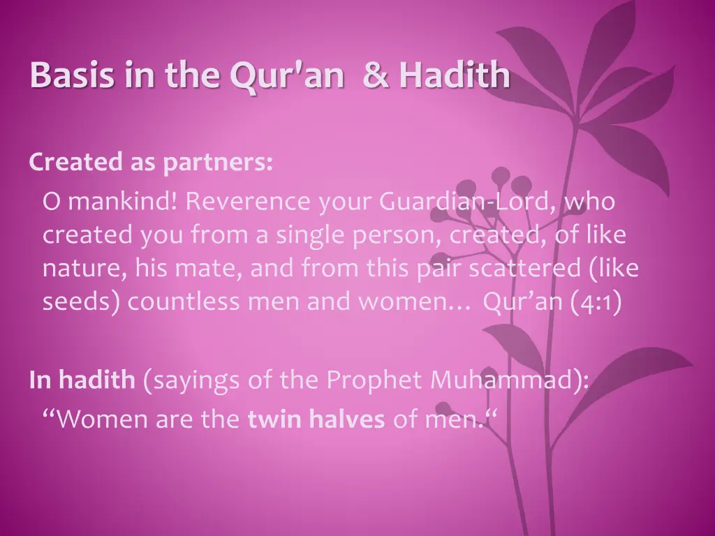 basis in the qur an hadith