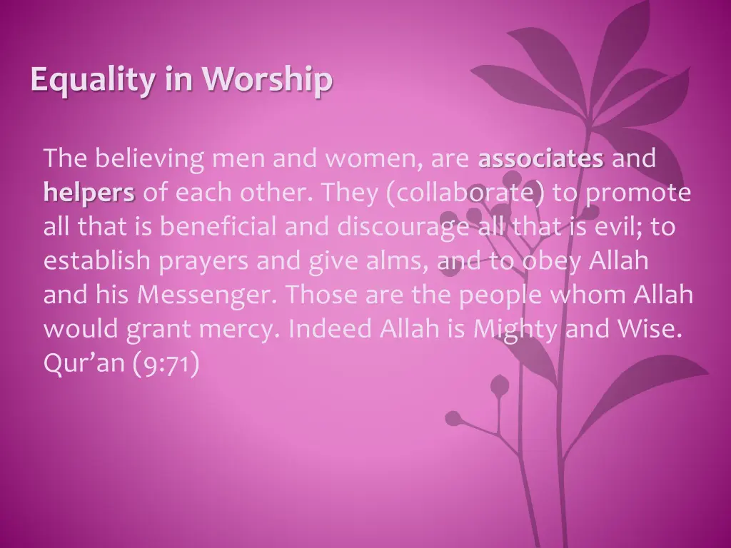 equality in worship