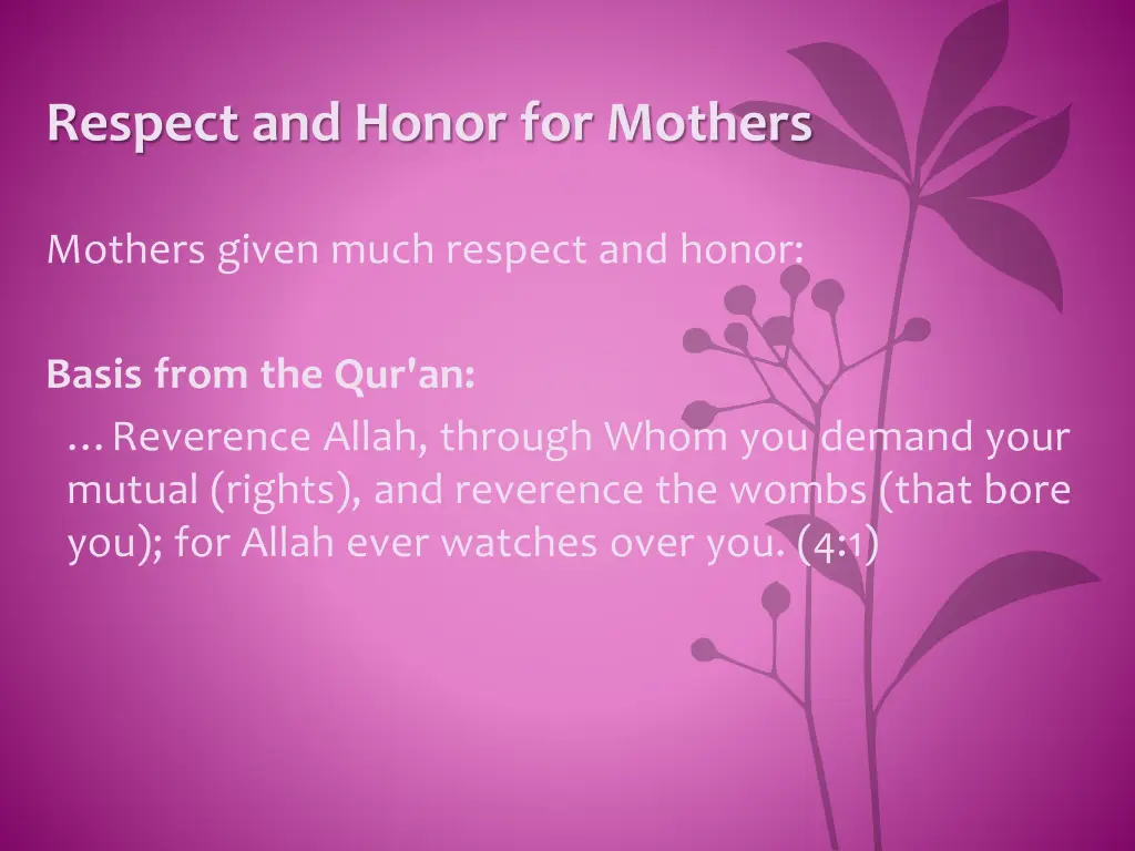 respect and honor for mothers