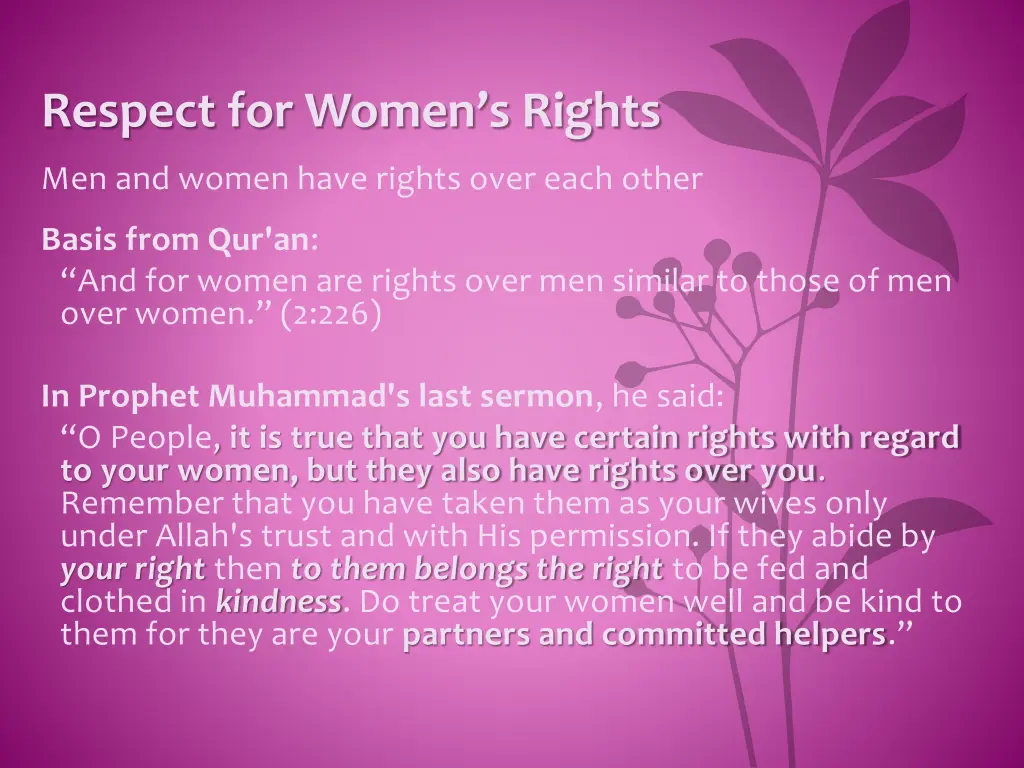 respect for women s rights