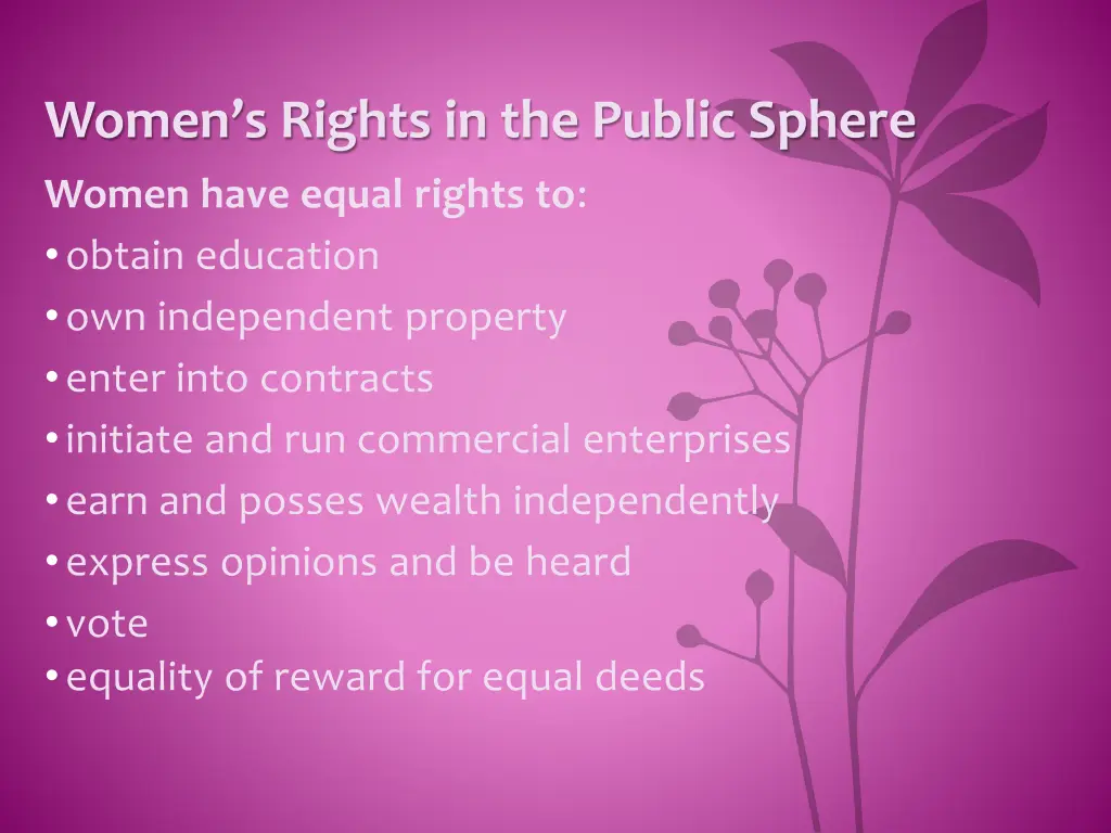 women s rights in the public sphere